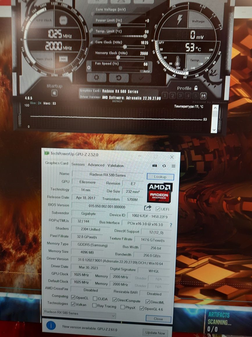 КАК НОВАЯ Видеокарта Gigabyte RX 580 4Gb полн.компл. и другие карты