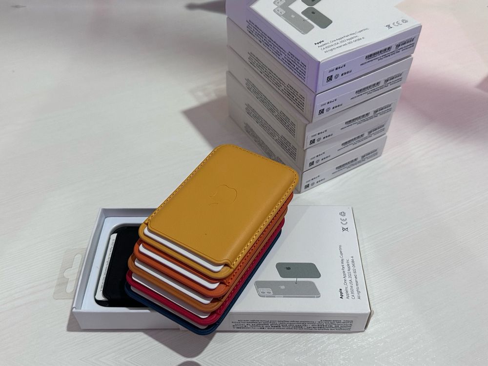 Zółty Mag Safe Wallet Portfel magnetyczny Wsówka magnes Apple Iphone