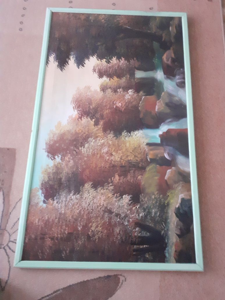Obraz malowany na płótnie 104x60 cm.