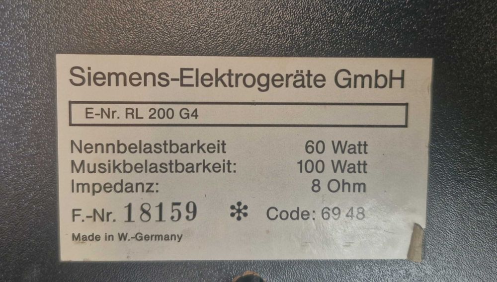 Музичні колонки / Акустика / Siemens RL 200 G4/ 60w-100w 8Ω