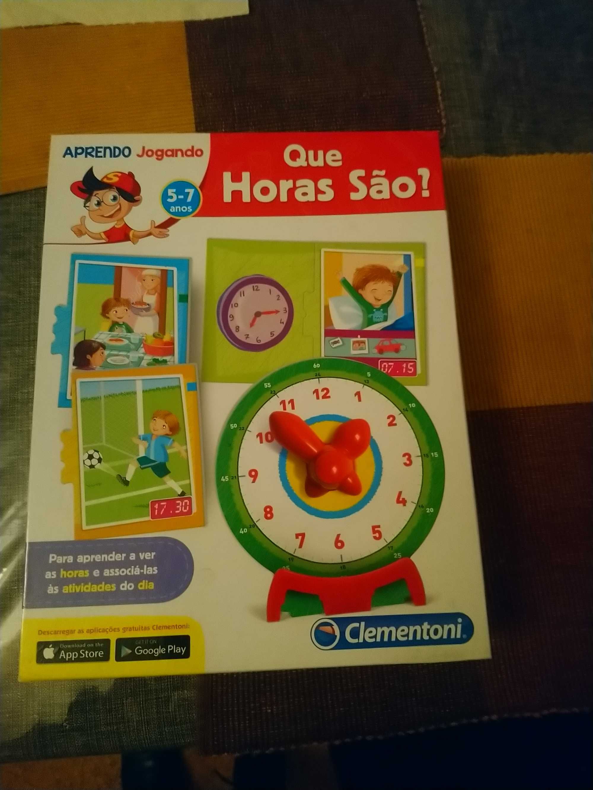 Jogo didático para aprender as horas da Clementoni