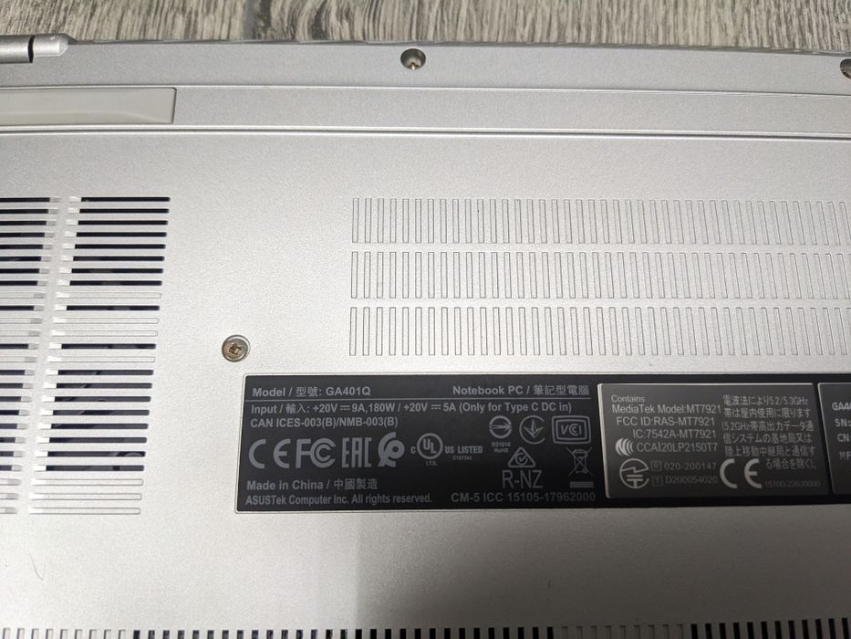 Asus rog ryzen 9 GA401Q видеокарта RX 3060 SSD 512