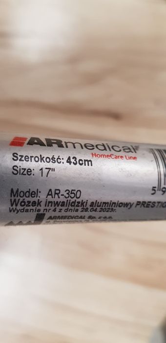 Wózek inwalidzki aluminiowyArmedical model AR-350
