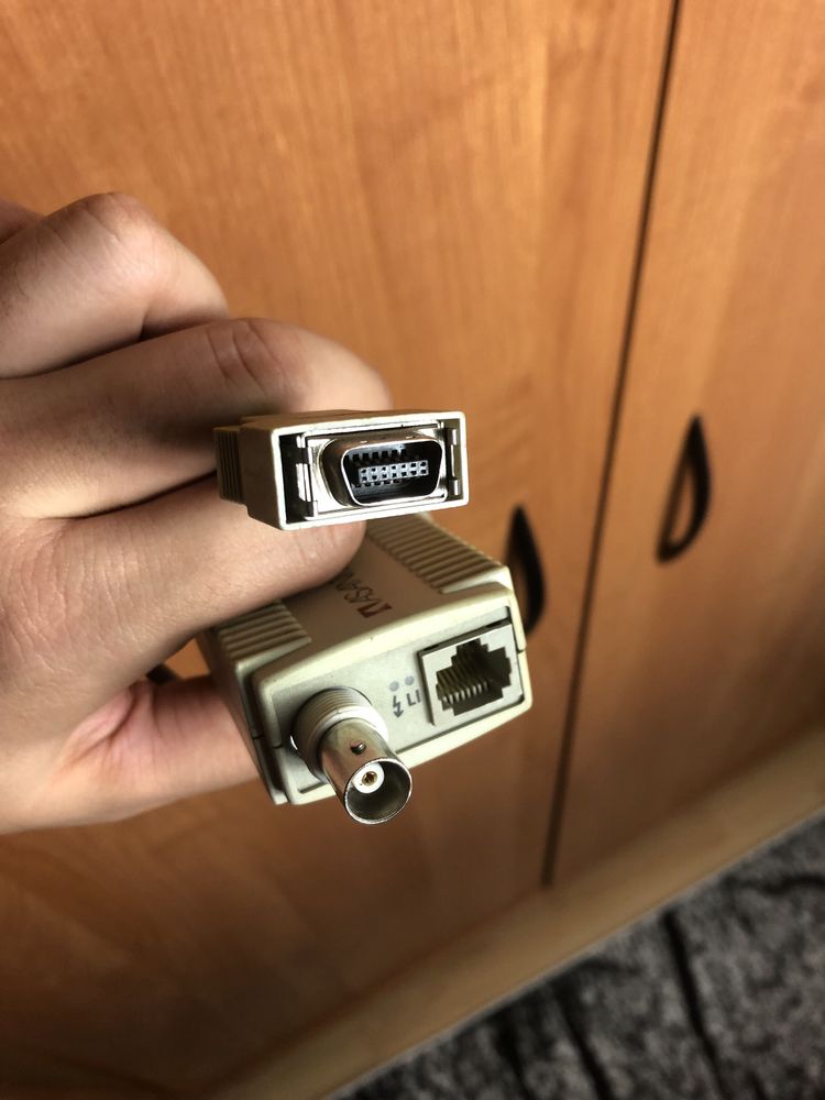 Stary kabel sieciowy zestaw Asante Friendly Net Adapter wraz z kablem