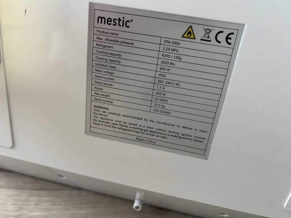 #1480 mestic spa-3000 klimatyzator przenośny kempingowy