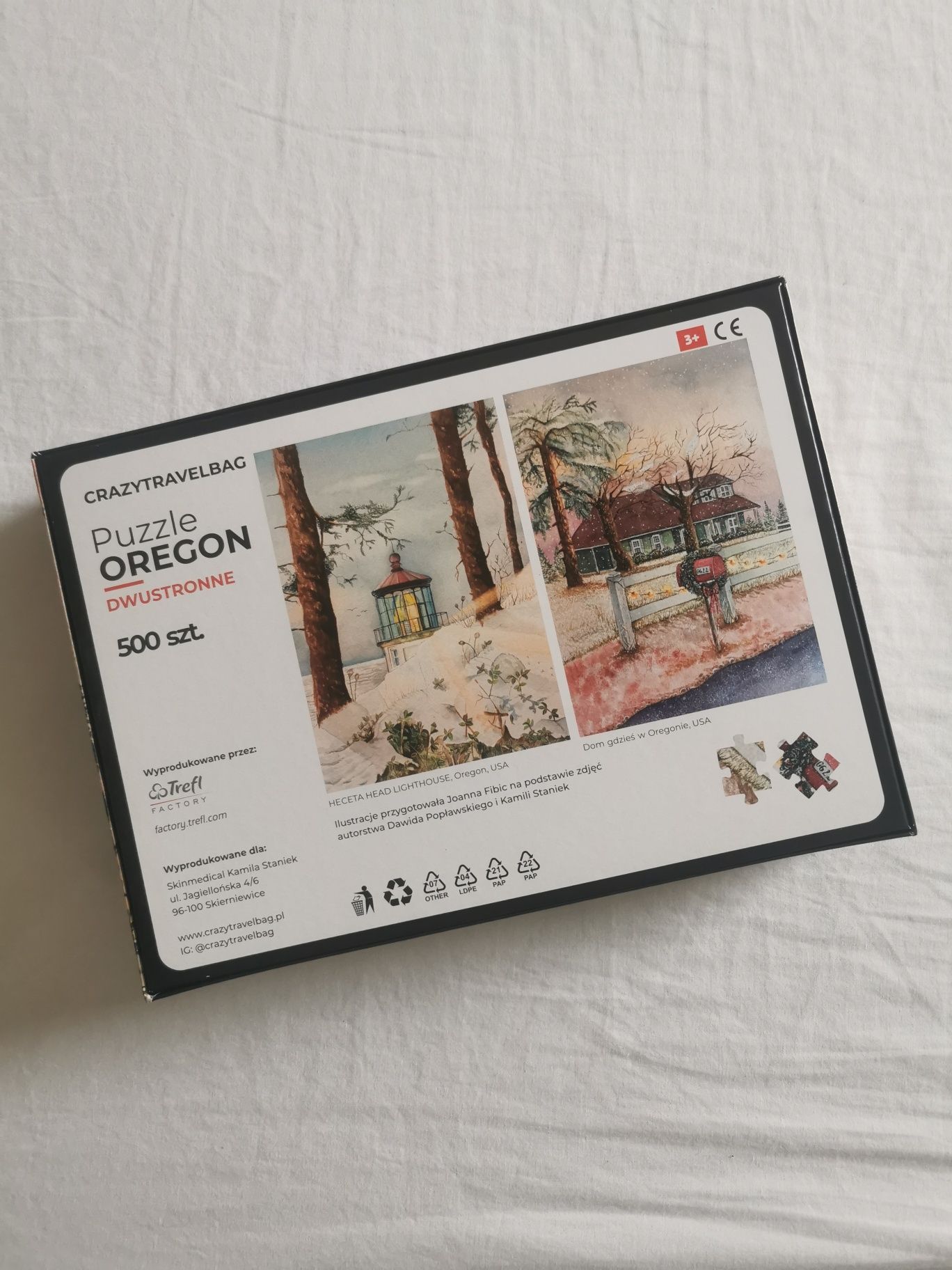 Puzzle Oregon, Crazy travel bag 500 szt. dwustronne