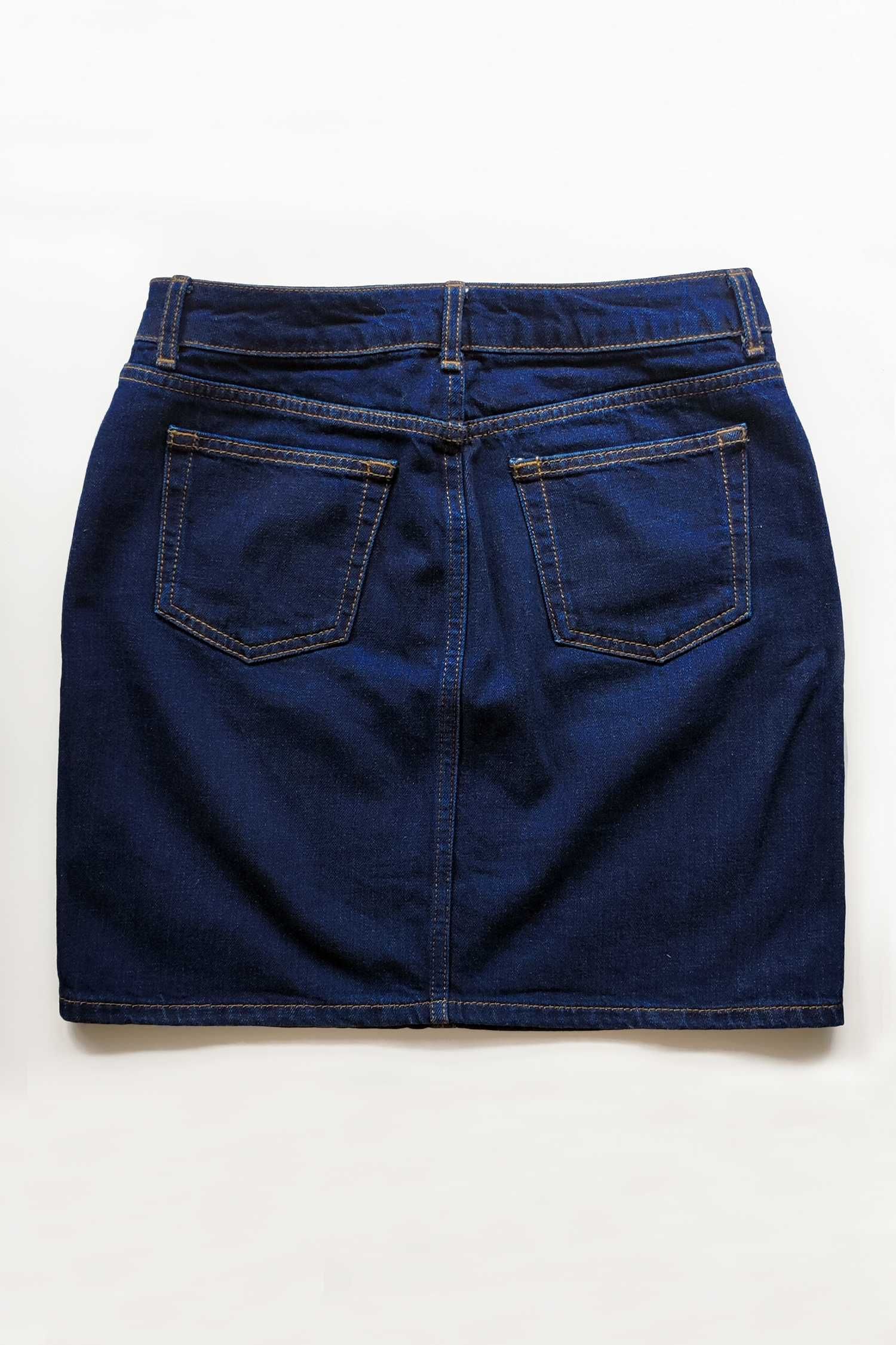 Bawełniana spódnica jeansowa mini granatowa dżins na zimę