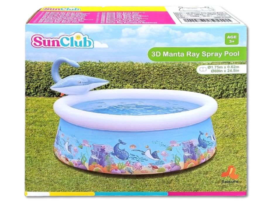 Dmuchany basen ze zraszaczem SunClub 62x175cm 1143L