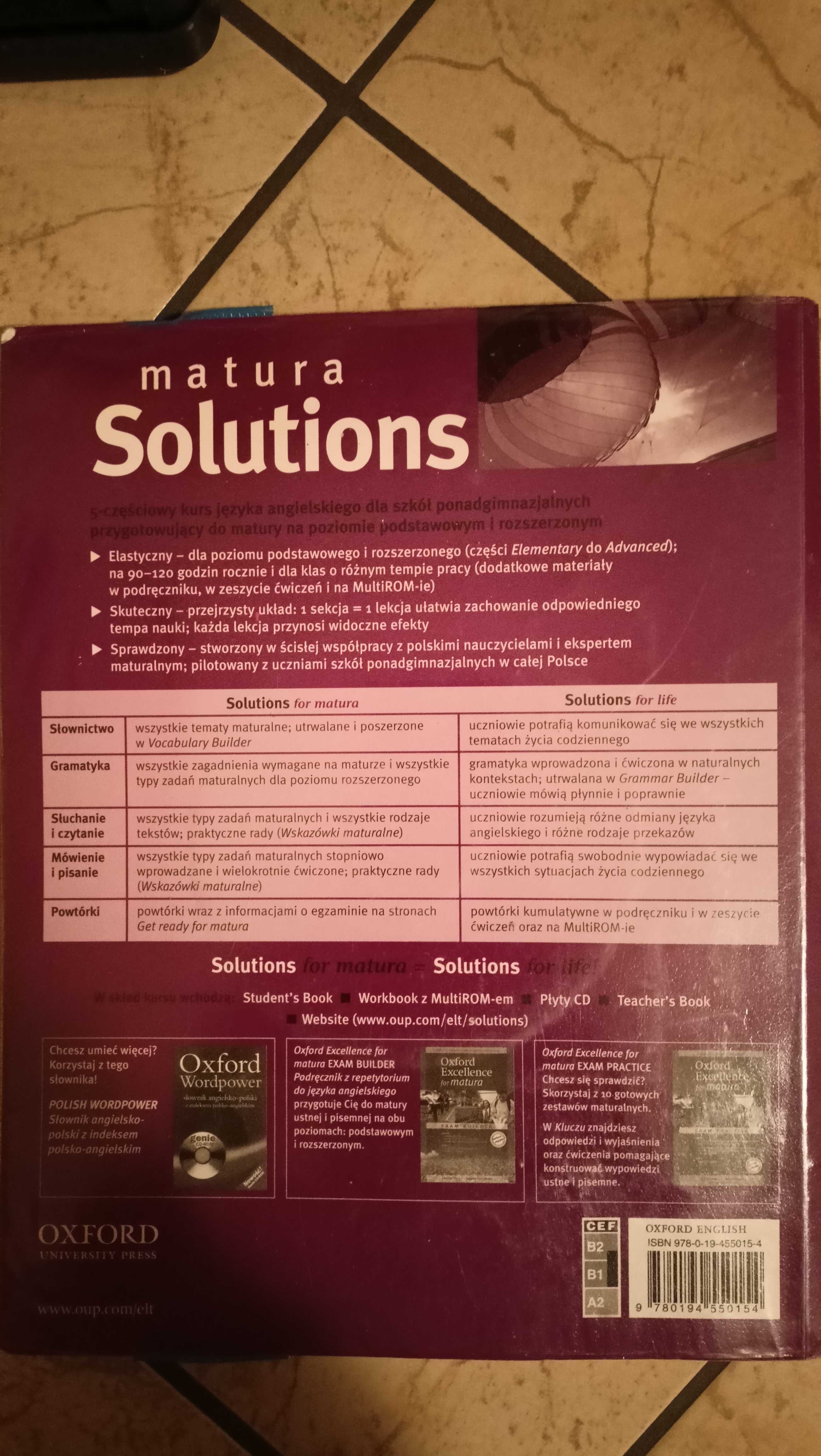 Zestaw Oxford Matura Solutions podręcznik + ćwiczenia do angielskiego