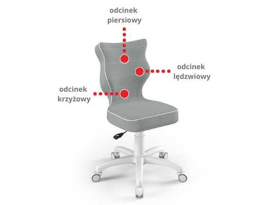 Krzesło obrotowe dziecięce z podnóżkiem na wzrost 119-142cm