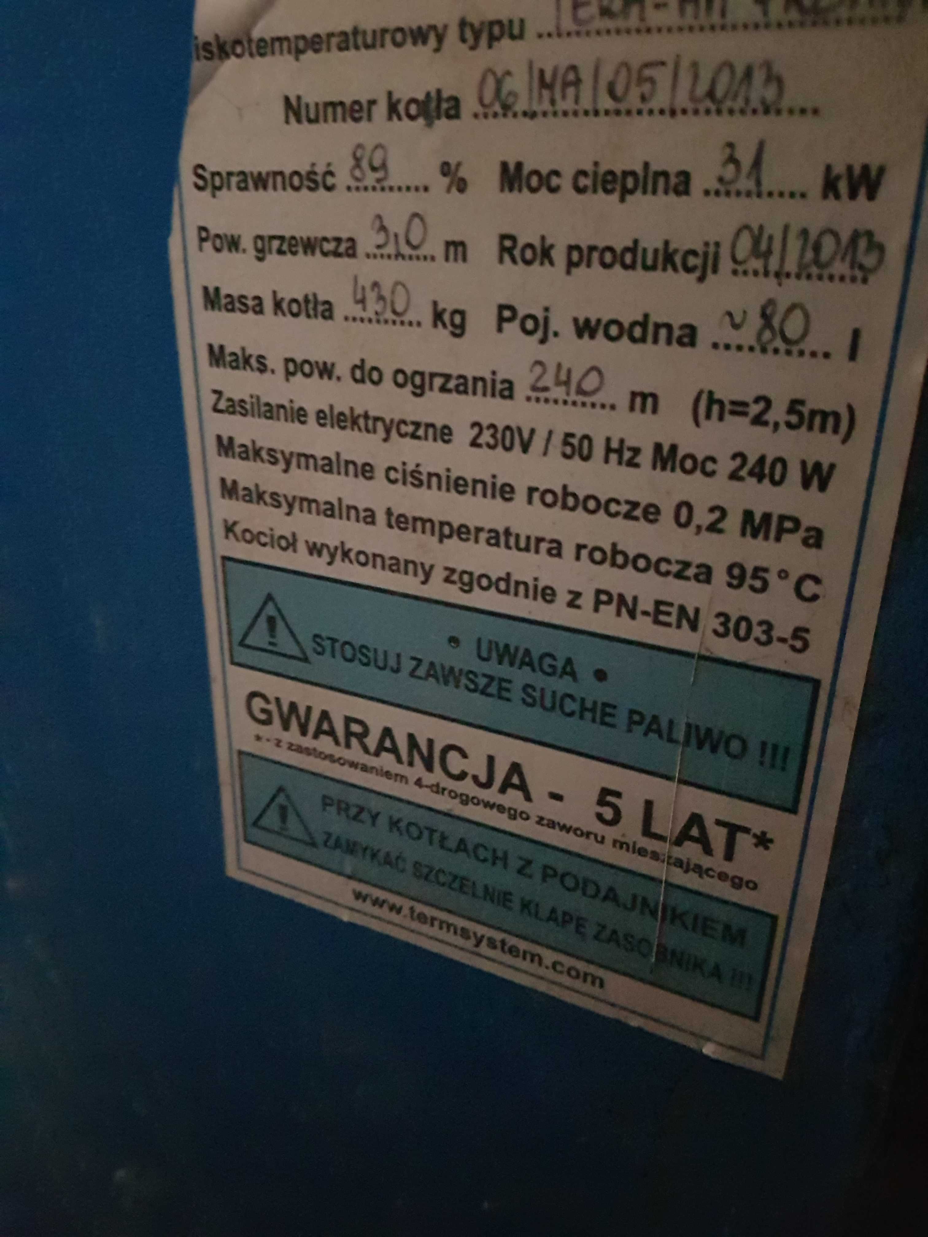 Kominek 31 Kw Term system ST 81 Piec grzewczy stalowy wodny cena złomu