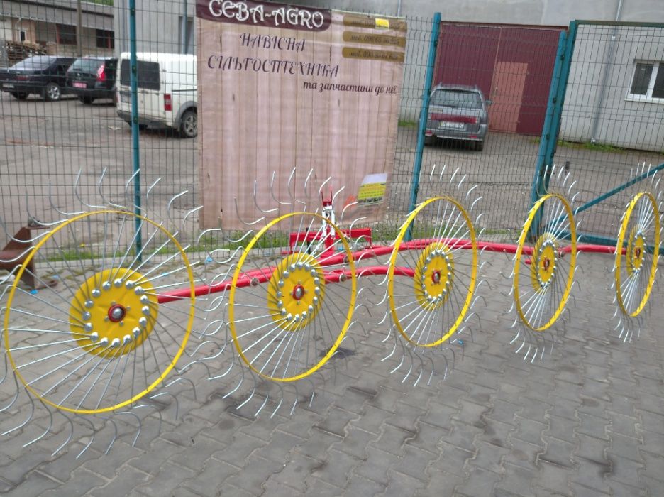 Грабли ворошилки Солнышко 4колеса підсилена рама, WIRAX