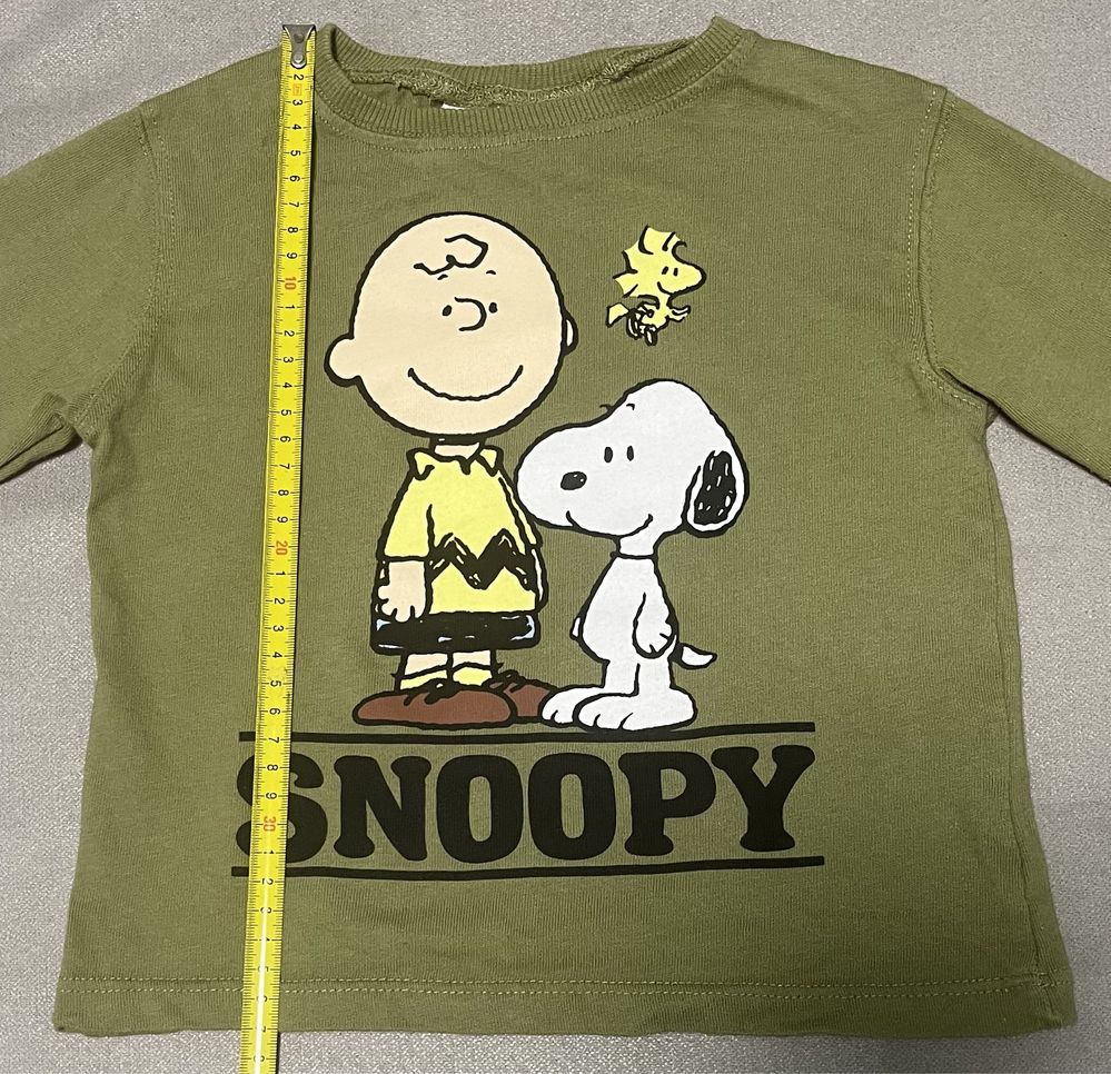 Zestaw bluzka Snoopy i spodnie dresowe moro Zara r.92