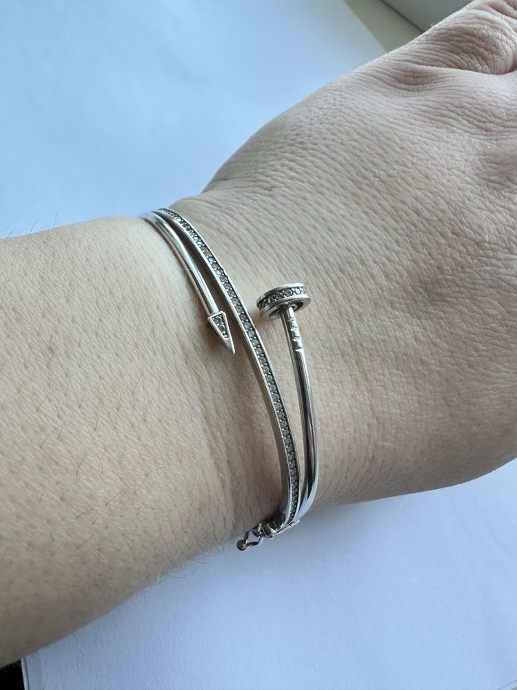 Браслет гвоздь белое золото 585 с феонитами , вес 9,71  гр под Cartier