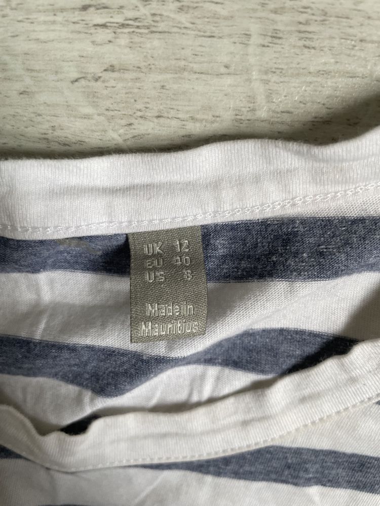 Sukienka prosta t-shirtowa w paski z wiązaniem m Asos 40