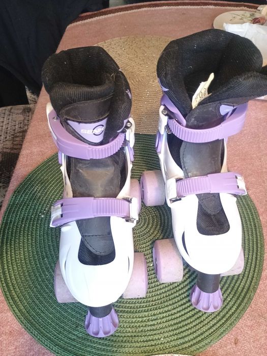 Wrotki rolki biało-fioletowe wkładki rozmiar 29-32