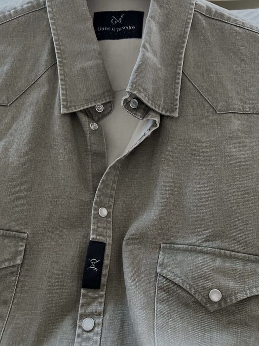 Koszula męska Guns & Tuxedos by Czapul oliwkowa projektant slim fit