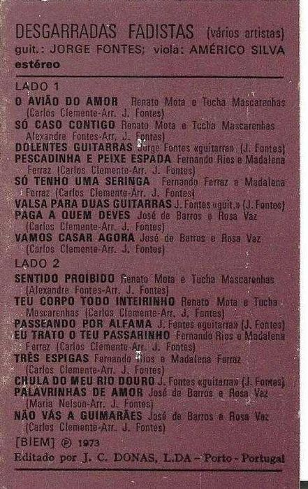Desgarradas Fadistas - - - - - Vários Artistas - - - - - K7