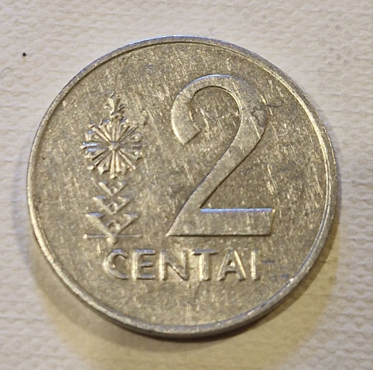 Moneta 2 centai Litwa.