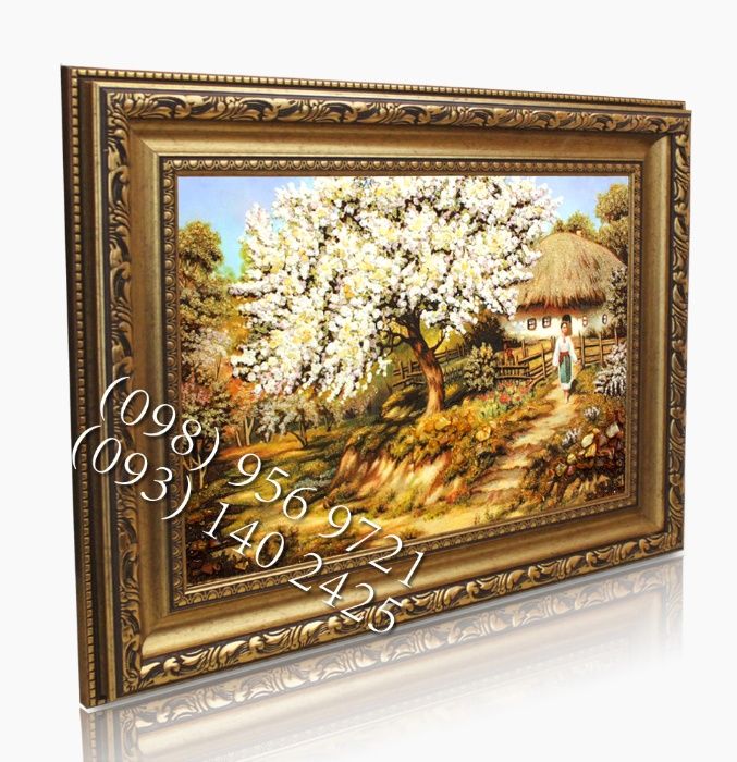 Картины из янтаря, иконы из янтаря, картина з бурштину, портрети