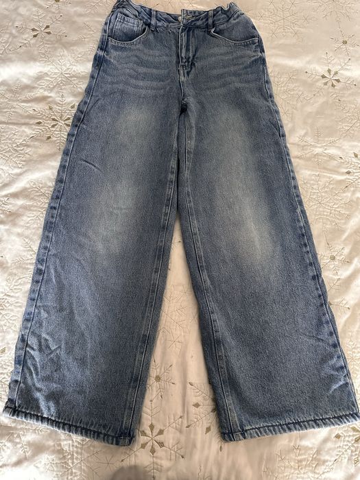 Джинсы на флисе , палацо, Zara