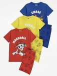 98 104 George Paw Patrol Psi Patrol 3pak bawełna piżama krótki rękaw