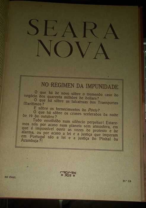 Seara Nova (n13 ao n36), Maio de 1922 a Junho de 1924 (24 Revistas).