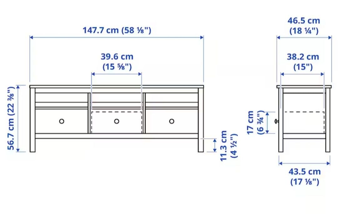 Szafka pod TV Ikea Hemnes biała bejca