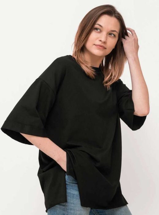 Стильная оригинальная футболка BERSHKA хлопок Оверсайз р.XL