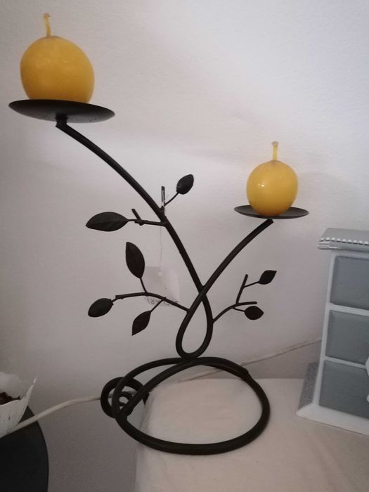 Suporte Velas Ferro Forjado Estilo Contemporâneo