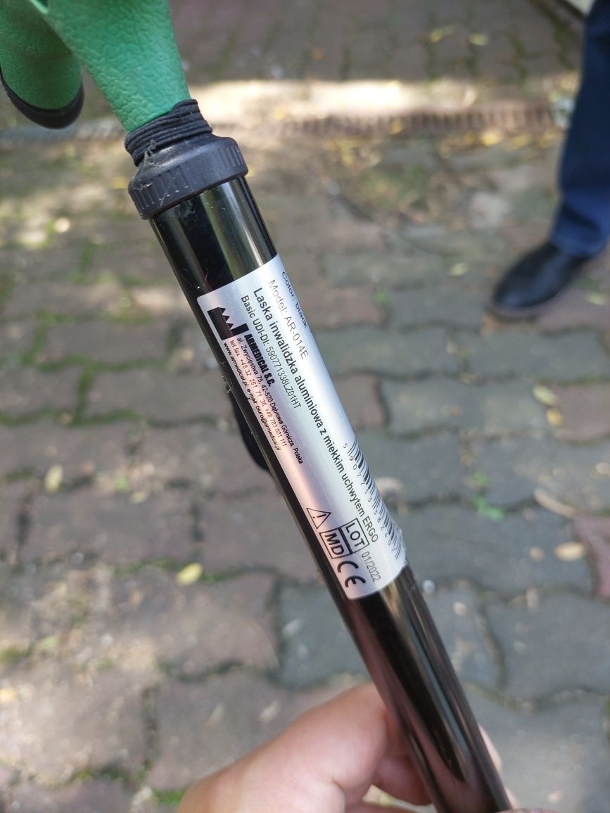 Laska inwalidzka aluminiowa z miękkim uchwytem ERGO AR 014E