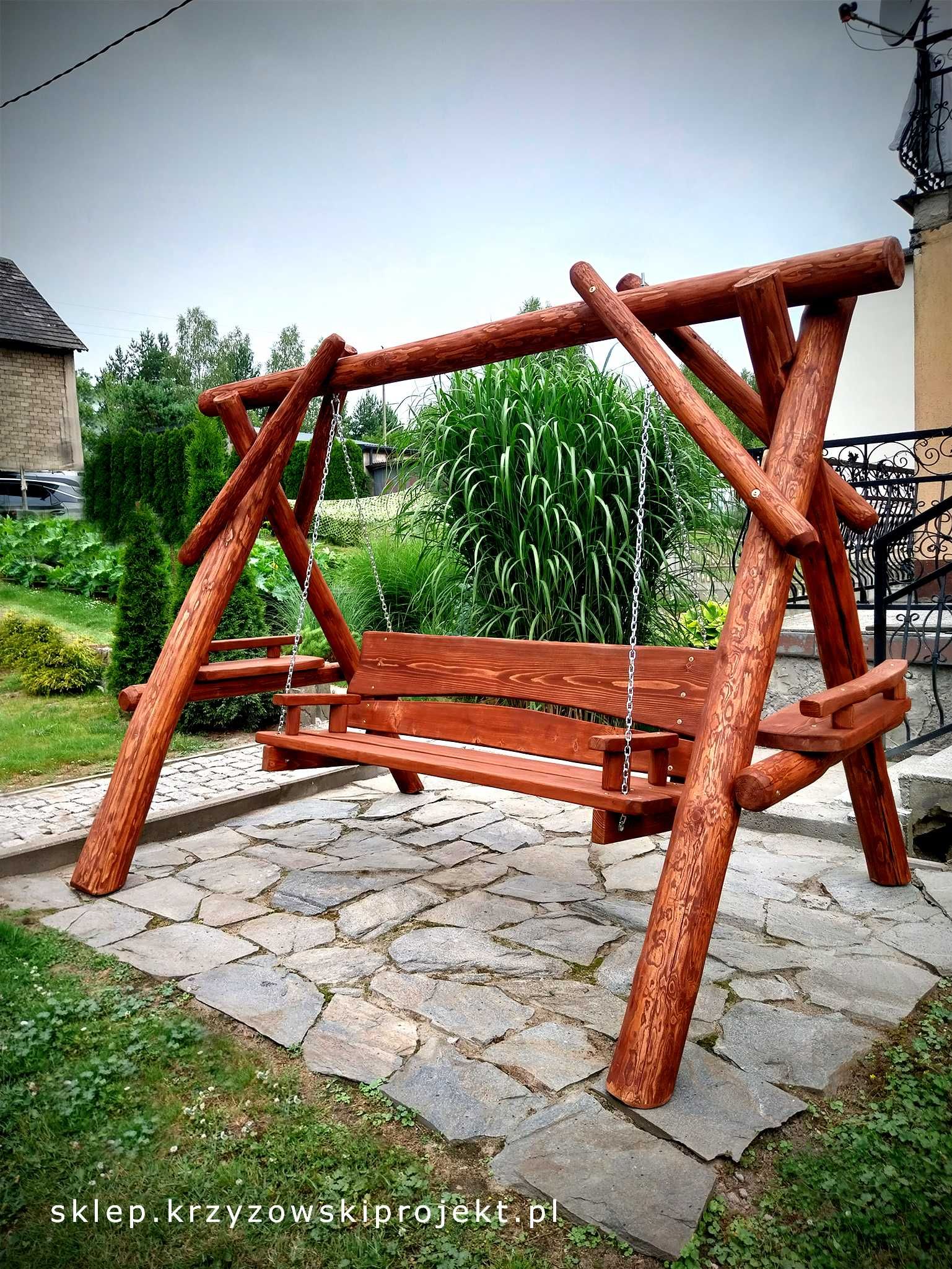 PROMOCJA !!! Huśtawka z bali, huśtawka ogrodowa, huśtawka drewniana