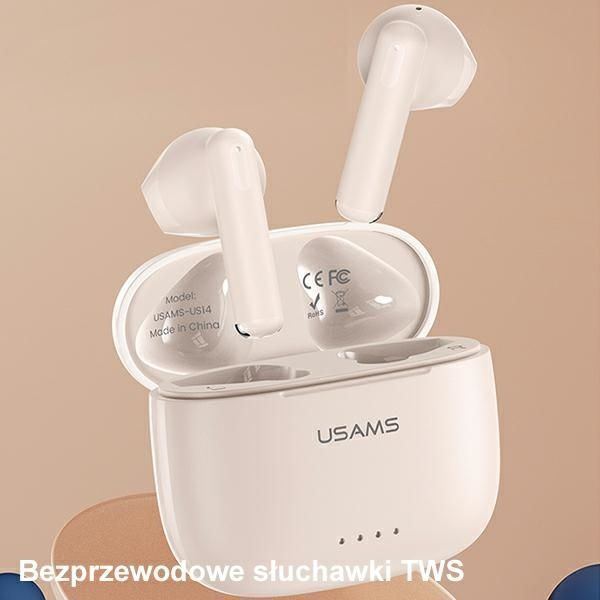 Słuchawki Bluetooth 5.3 TWS USAMS US14 - Dual Mic, 35h Białe