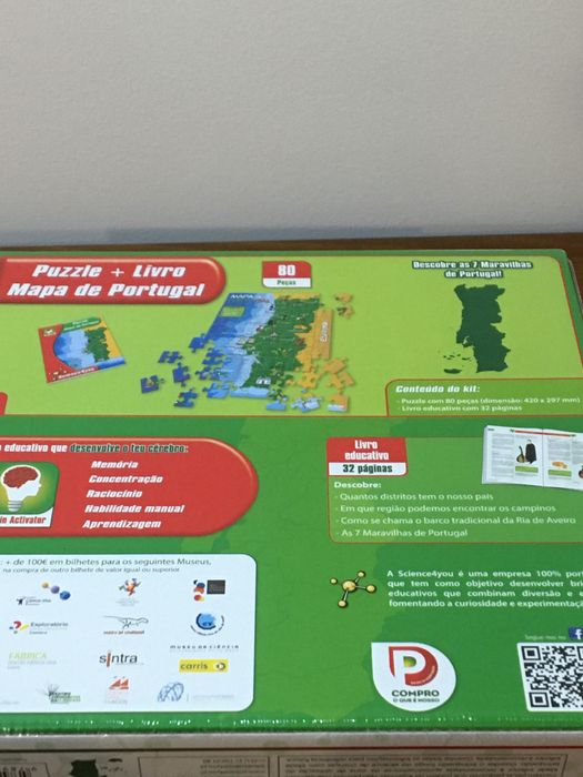 Puzzle + Livro Mapa de Portugal Science4you NOVO