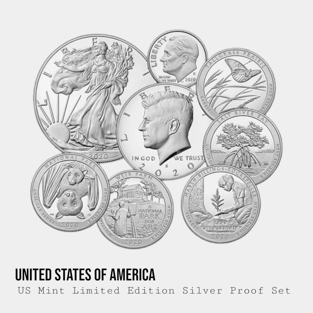 2013—2020 • Limited Edition Silver Proof Set • Оригінал US Mint BoxCoa