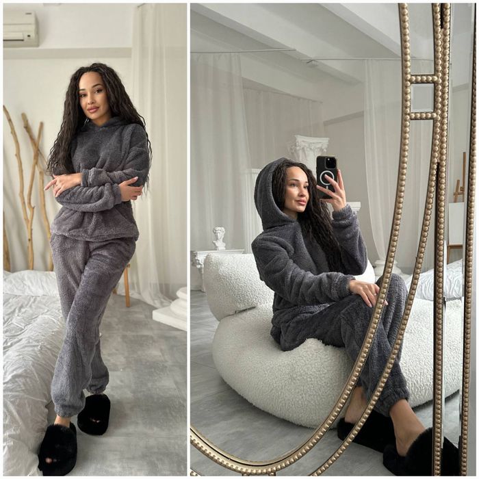‼️Теплий та дуже м’який костюм для дому та сну - 640 грн