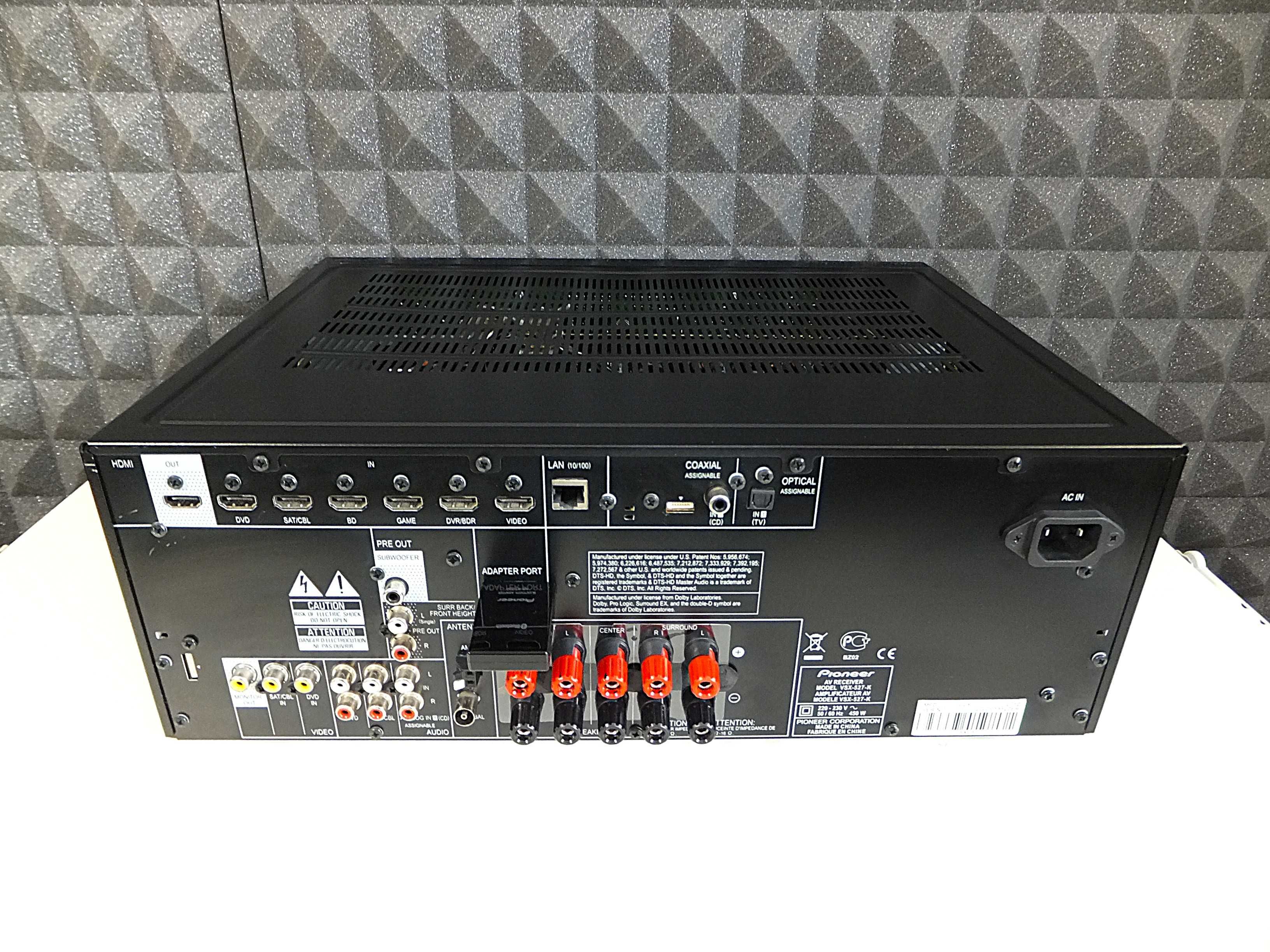Amplituner kina domowego 5.1 PIONEER VSX-527-K + adapter BLUETOOTH