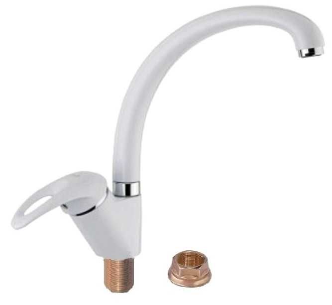 Новый латунный! БЕЛЫЙ смеситель, кран для кухни мойки умывальника.