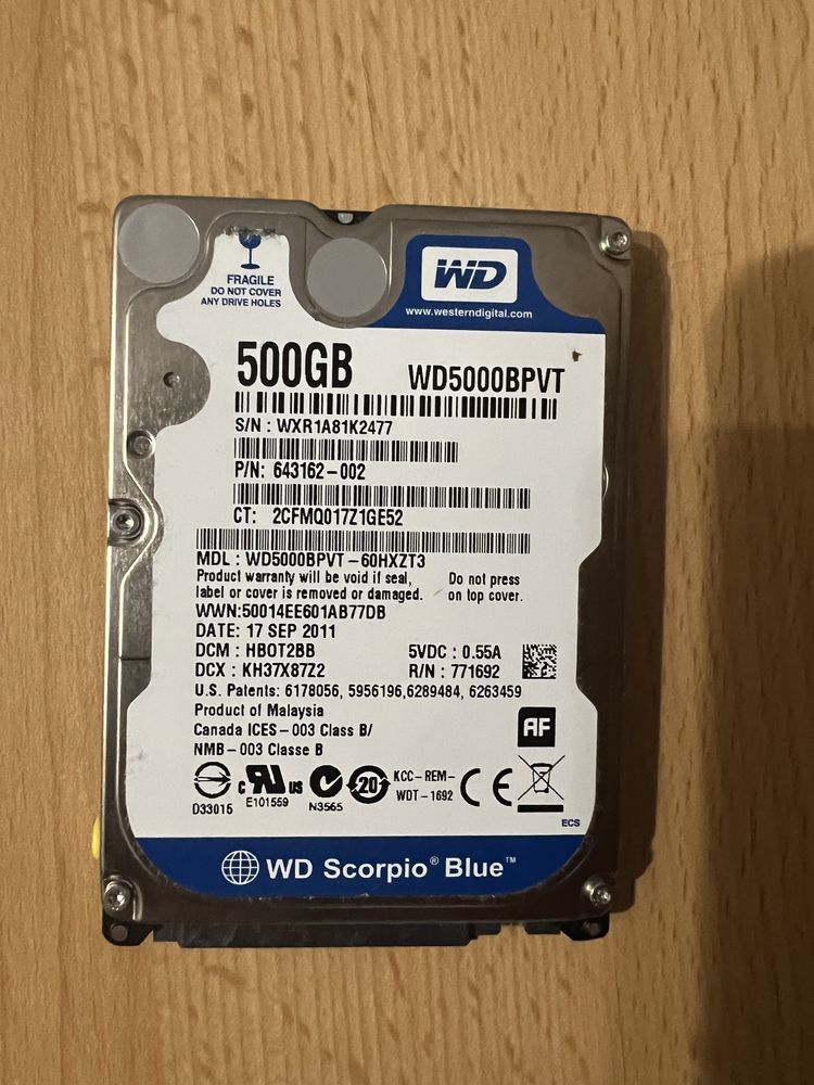 Dysk 500 GB HDD WD