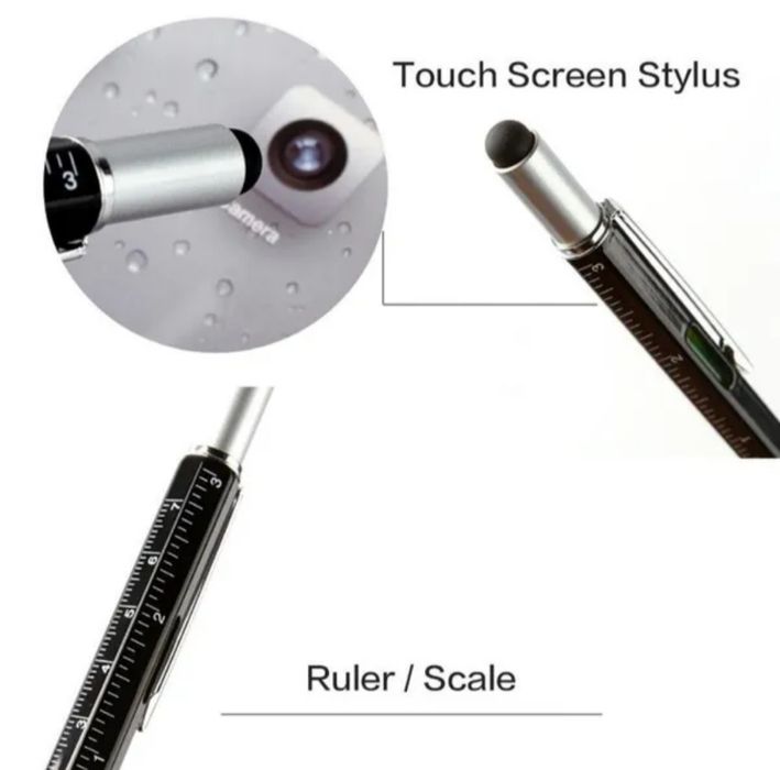 Wielofunkcyjny długopis techn. 6w1, kieszonkowe narzędzie techniczne