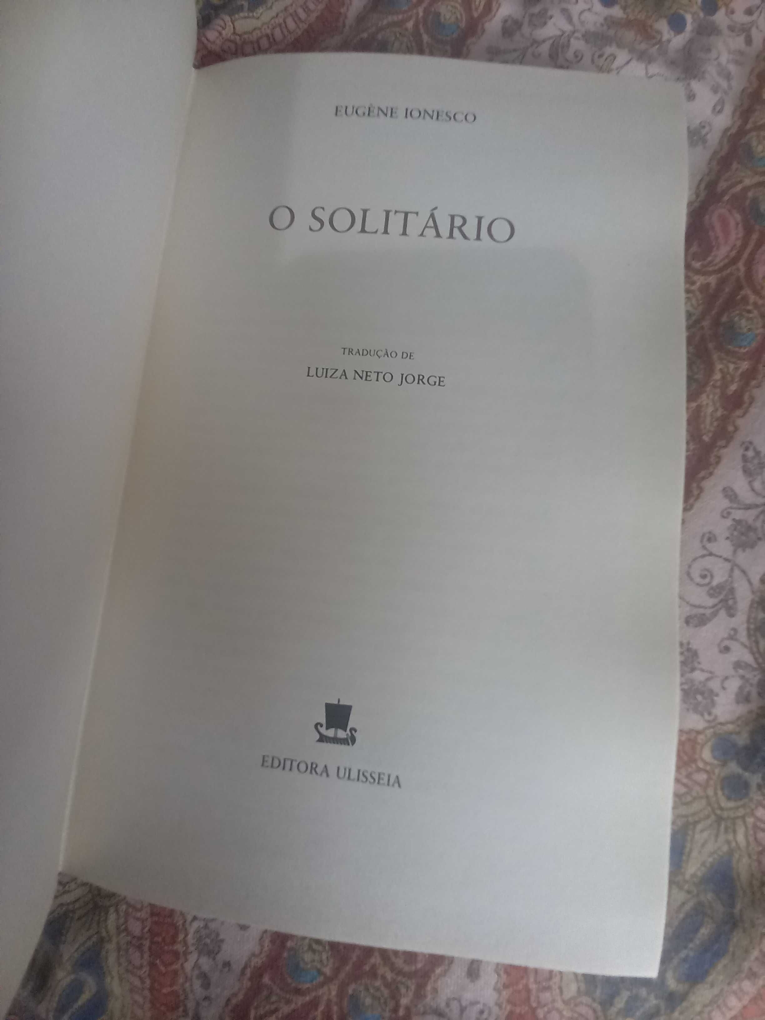 Ionesco O Solitário tradução de Luiza Neto Jorge Ulisseia capa dupla