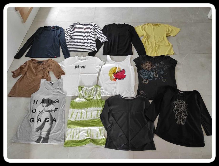 Zestaw ubrań damskich - bluzki 12 sztuk 40 L
