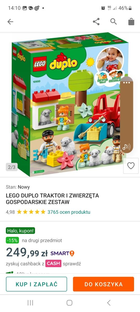 Lego duplo traktor i zwierzęta gospodarcze