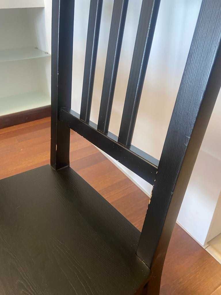 Stół rozkładany, brązowo-czarny, 130/190x80 cm IKEA i 4 krzesła