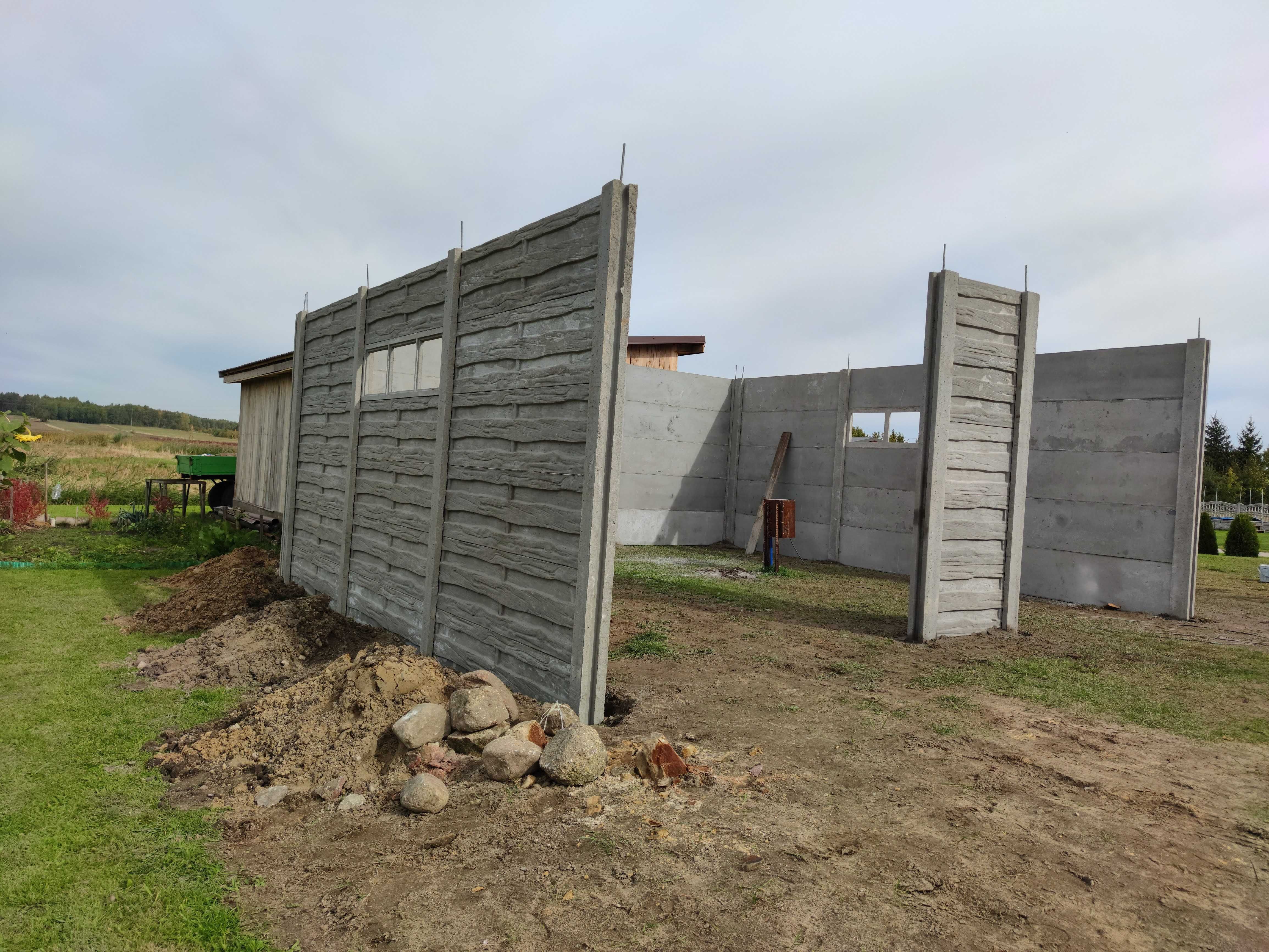 Ogrodzenia, garaże, wiaty, budynki z płyt betonowych