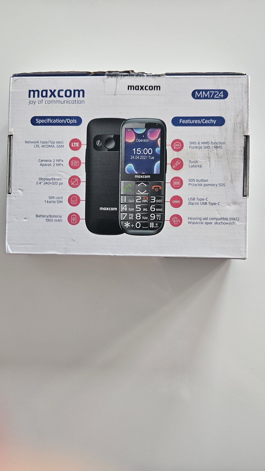 Telefon Maxcom Comfort MM724 Czarny