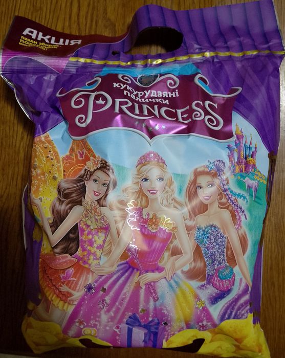 Карточки от кукурузных палочек Princesses