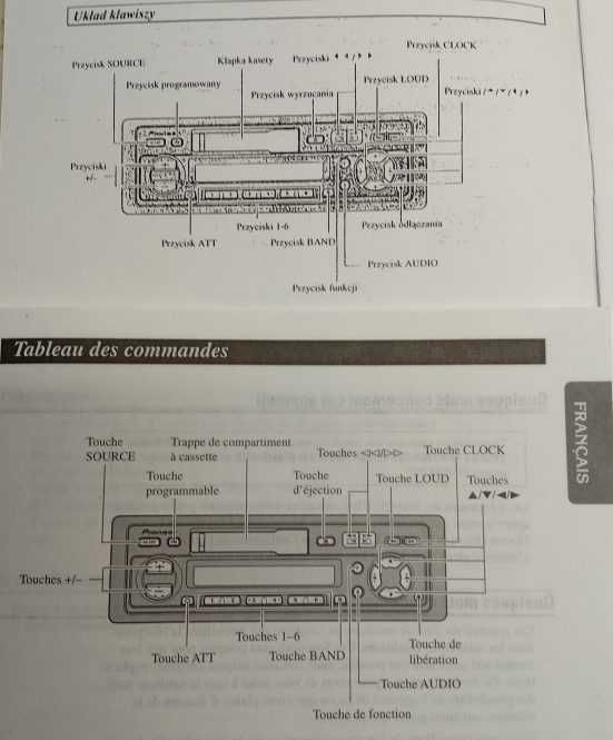 Radio samochodowe Pioneer z odtwarzaczem kaset magnetofonowych