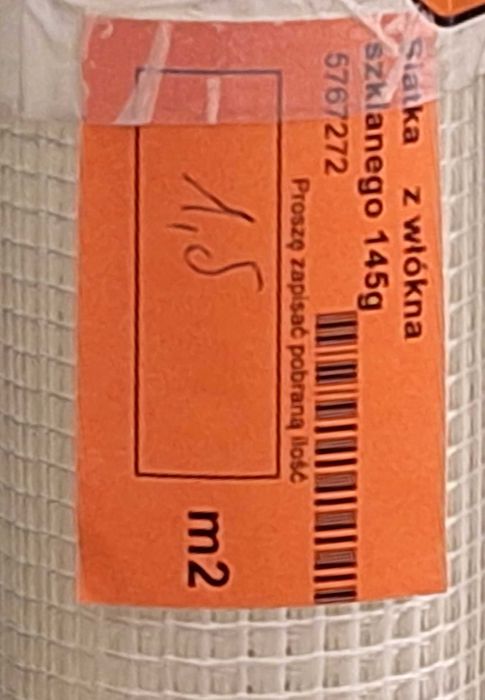 Siatka elewacyjna z włókna szklanego 1,5 metra kwadratowego