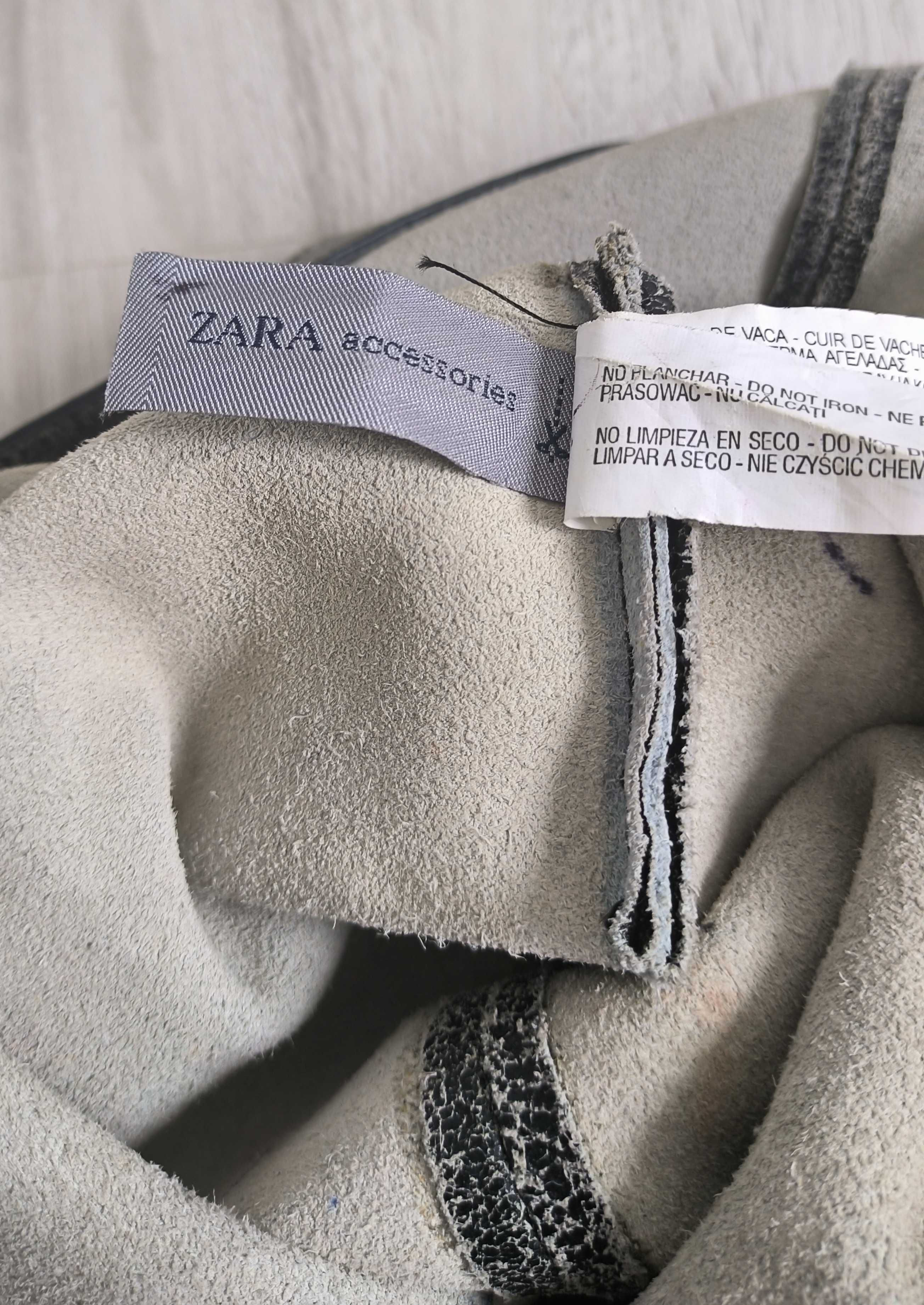 Zara сумка шопер із замшевим зістареним ефектом і гаманцем